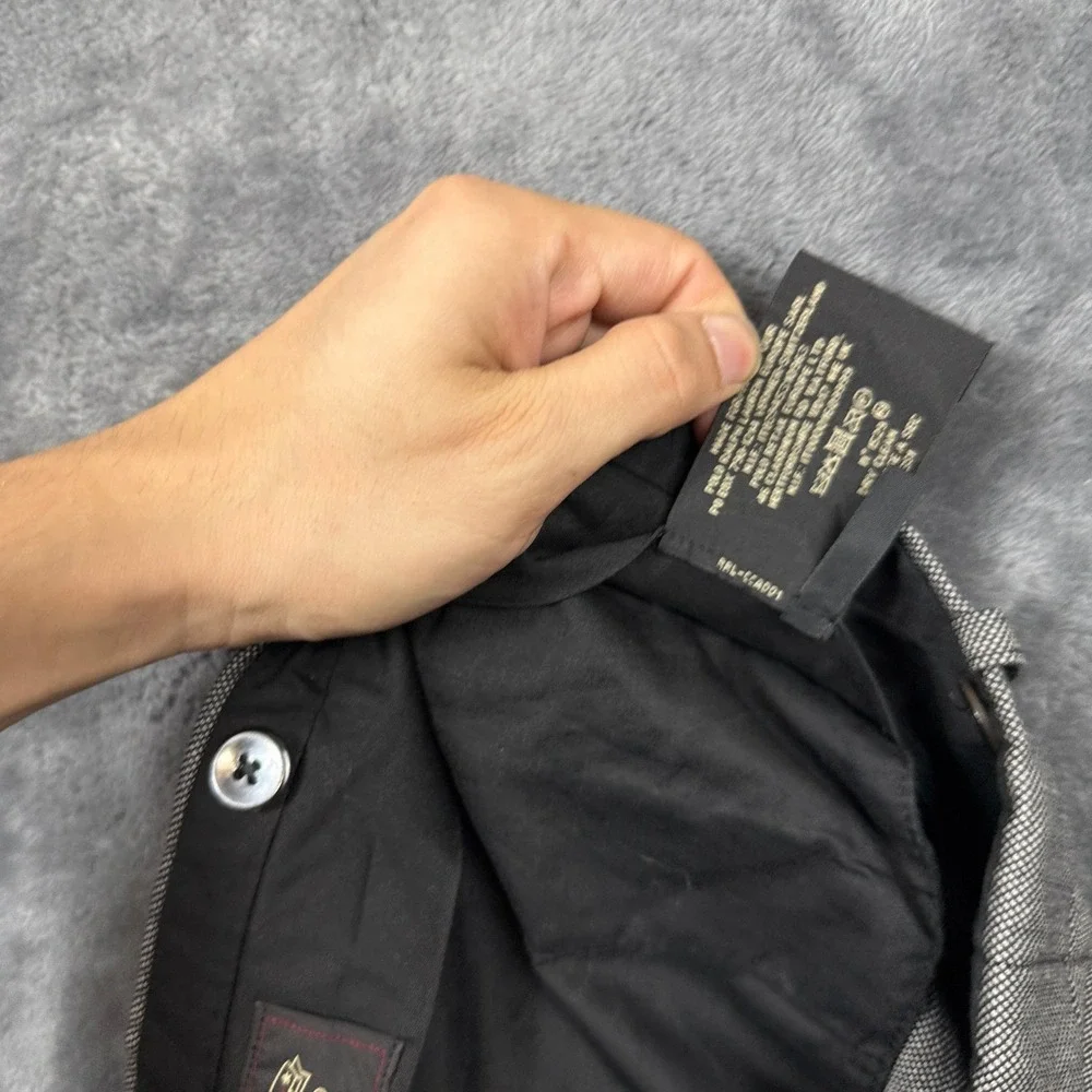 RRL Ralph Lauren Trousers Mens 38 Grey Wool Blend Straight Leg Dress Pants